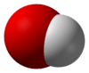 Space-filling representation of the hydroxide ion