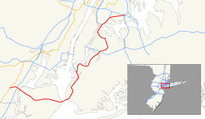 A map of New York City with major roads. I-278 runs southwest to northeast across the city.