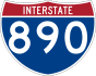 Interstate 890 marker