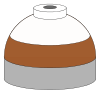  Illustration of cylinder shoulder painted in brown (lower and white (upper) bands