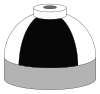  Illustration of cylinder shoulder painted in black and white quarters for a mixture of oxygen and nitrogen.