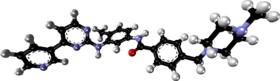 Ball-and-stick model of the imatinib molecule