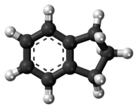 Ball-and-stick model of the indane molecule