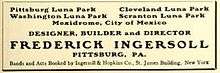 Ingersoll company advertisement soliciting entertainment.