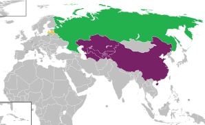 A coloured map of the countries of Europe