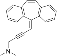 Skeletal formula of intriptyline