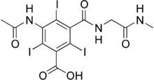 Skeletal formula of ioglicic acid