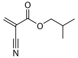 Structural formula of isobutyl cyanoacrylate