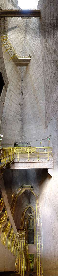 Inside the dam structure