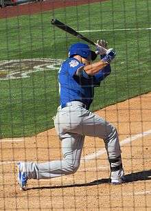 Jacob Hannemann at bat for the Chicago Cubs during Spring Training 2017