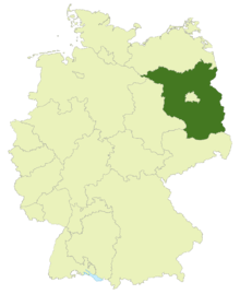 Map of Germany with the location of Brandenburg highlighted