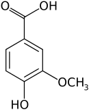 Skeletal formula of vanillic acid