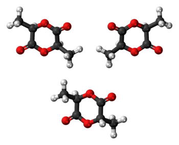 Ball-and-stick models of three isomers