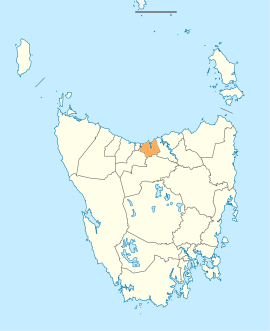 A map showing the Latrobe LGA in Tasmania