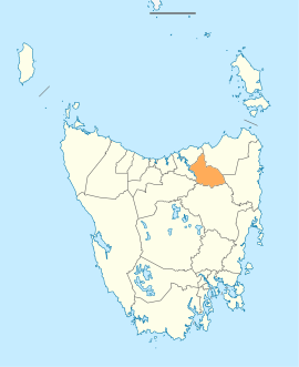 A map showing the Launceston City LGA in Tasmania