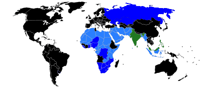 World map countries colored by polygamy legal status