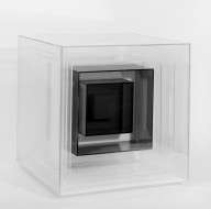 Plexiglas cube sculpture