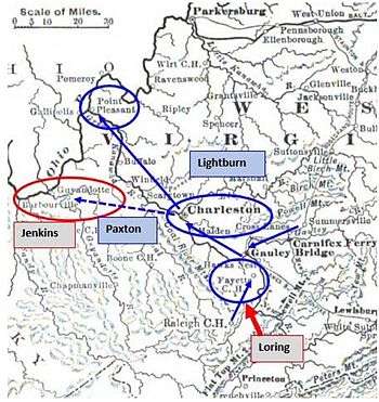 Old map of Kanawha Valley