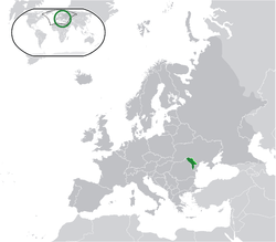 Map showing Moldova in Europe