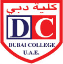 Dubai College Emblem. Bold letters "DC", with full name displayed in Arabic & English.