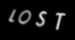 The word Lost in white lettering on a black background.