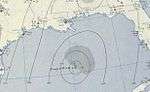 Weather map of Hurricane Love, the final storm of the season