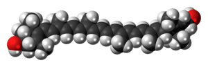 Space-filling model of lutein