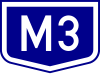 Hungarian M3 motorway shield