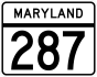 Maryland Route 287 marker