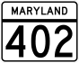 Maryland Route 402 marker