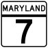 Maryland Route 7 marker