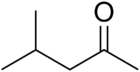Skeletal formula of methyl isobutyl ketone