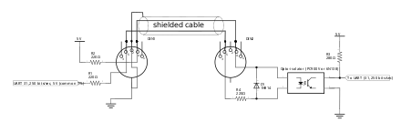 MIDI interconnection schematic