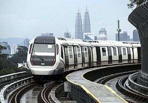 MRT SBK Semantan Platform 1 viewing Kuala Lumpur city centre at the background.