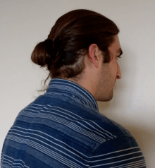 A typical modern style man bun.