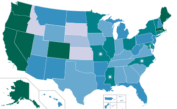 Map of US state cannabis laws