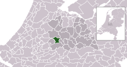 Highlighted position of Montfoort in a municipal map of Utrecht