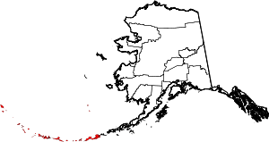 State map highlighting Aleutians West Census Area