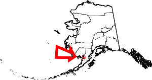 State map highlighting Bristol Bay Borough