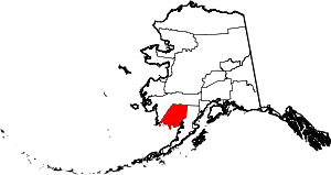 State map highlighting Dillingham Census Area