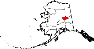 State map highlighting Fairbanks North Star Borough