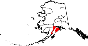 State map highlighting Kenai Peninsula Borough