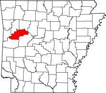 Map of Arkansas highlighting Logan County