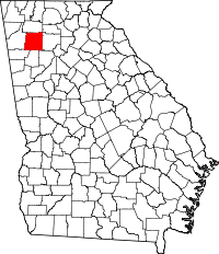 Map of Georgia highlighting Bartow County