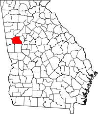 State map highlighting Coweta County