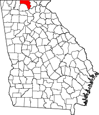 State map highlighting Fannin County