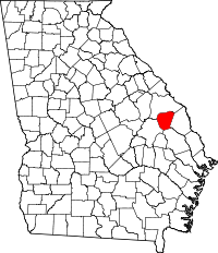 State map highlighting Jenkins County