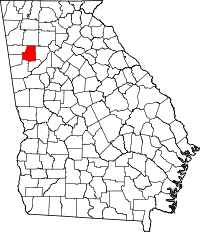 State map highlighting Paulding County