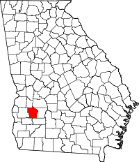 State map highlighting Terrell County