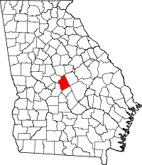 Map of Georgia highlighting Twiggs County